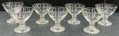 (Q) Set Of 7 Anchor Hocking Berwick-Boopie Clear Glass Champagne Coupe/ Tall Sherbet Glass.
