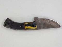 (II)  Damascus Steel Hunting Knife With Sheath