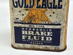 Vintage Gold Eagle Brake Fluid 16oz Metal Can