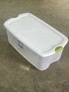 (J) Sterilite Clear Plastic Storage Totes, 58 Qt & 106 Qt Capacity.