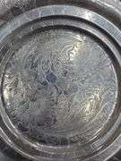 (Q) Vintage Hand-Wrought Aluminum Serving Trays And Plates With Floral Designs