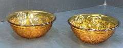 Q) Amber Glass - Indiana Glass Tiara -Berry Bowls
