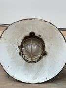 Lot Of 2 Vintage Explosion Proof Industrial Light Fixtures w/ Porcelain Shades