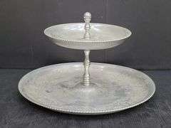 (Q) Vintage Aluminum Everlast Lazy Susan And Wilson Specialties Co 2-Tiered Serving Tray