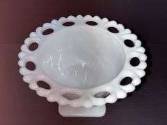 (Q) Milk Glass - Indiana Glass - Pedestal Bowls-Compote