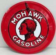 Mohawk Gasoline Embossed Metal Advertising Sign