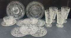 (Q) Hazel Atlas Glass Big Top Peanut Butter Collection Glassware.