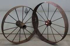 (E) Antique Cast Iron Spoke Wagon/Tractor Wheels