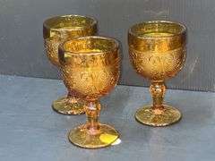 Q) Amber Glass - Indiana Glass Tiara - Cups