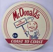 McDonald’s Embossed Tin Speeder Advertising Sign