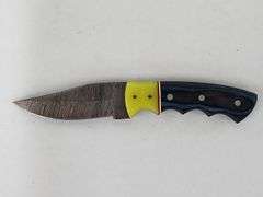 (II) Damascus Steel Clip Point Knife With Sheath