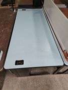 1 Steel Framed Office Desk & A Steel Framed Table W/Folding Legs.