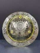 (Q) Yellow Depression Glass - Anchor Hocking Cameo Ballerina - Bowl & Platter