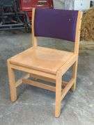 Purple Upholstered Wooden Chairs