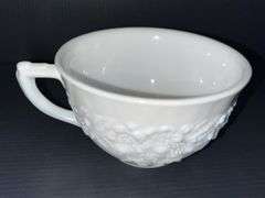 (Q) Milk Glass - Indiana Glass Orange Blossom Teacups