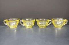 (Q) Yellow Depression Glass -Princess Topaz- Creamers