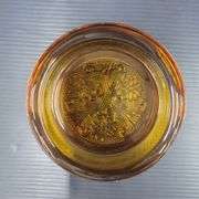 Q) Amber Glass - Indiana Glass Tiara - Coasters & Heart Trinket Dish