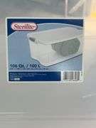 (J) Sterilite Clear Plastic Storage Totes, 58 Qt & 106 Qt Capacity.