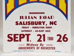 Vintage Rowan County Fair Circus Card Stock Advertising Poster Sign