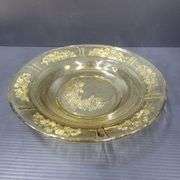 (Q) Yellow Depression Glass -  Federal Glass - Cabbage Rose Plates & Bowl