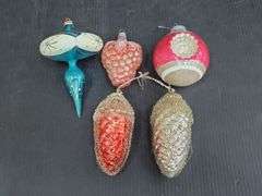 (Q) Vintage Christmas Ornaments Including Glass, Wood Cutouts, Beaded And More
