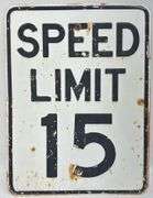 Vintage Embossed Metal Speed Limit Sign