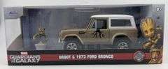 2023 Jada Toys Marvel Guardians Of The Galaxy Groot & 1973 Ford Bronco Diecast Figure & Car NIB