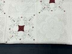 (Q) Quilted & Embroidered Decorative  Sham Pillowcases & Bedspread
