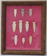(II) (10) Framed Native American Arrowheads
