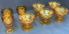 Q) Amber Glass - Indiana Glass Tiara - Cups