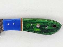 (II) Damascus Steel Hunting Knife With Sheath
