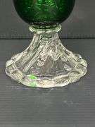 (Q) Set Of 8 Anchor Hocking Forest Green "Burple" Footed Goblets