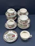 (Q) 8 “The Ice House” The Friendly Village Cups And Saucers