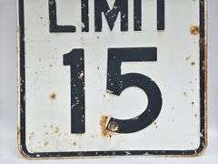 Vintage Embossed Metal Speed Limit Sign