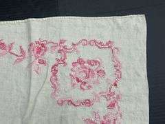 (Q) Rose Embroidered Cotton Tablecloth