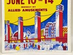 Vintage Egyptian Festival Carnival / Circus Card Stock Advertising Poster Sign