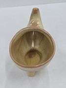 (Q) Frankoma Yellow & Brown Pottery Candlestick Holder, Planter, And Divided Relish Tray