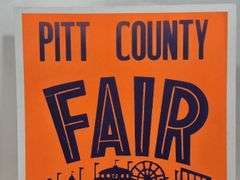 Vintage Pitt County Fair Greenville Card Stock Advertising Poster Sign