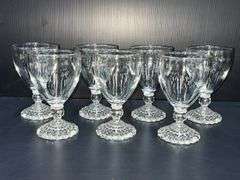 (Q) Libbey Chivalry Clear Water Goblets
