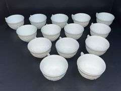 (Q) Milk Glass - Indiana Glass Orange Blossom Teacups