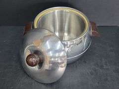 (Q) Vintage Aluminum West Bend Penguin Hot And Cold Server And Unbranded Sugar Canister