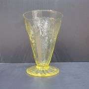 (Q) Yellow Depression Glass - Anchor Hocking Cameo Ballerina - Water Tumblers