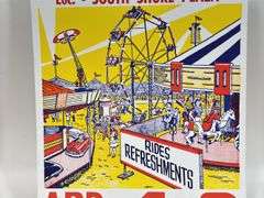 Vintage Braintree Little League Carnival Circus Card Stock Advertising Poster Sign