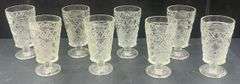 (Q) Hazel Atlas Big Top Peanut Butter Diamond And Fan Iced Tea Glasses.