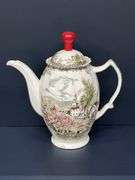 (Q) Johnson Brothers "The Friendly Village" Coffee Pot, Creamer And Sugar Bowl