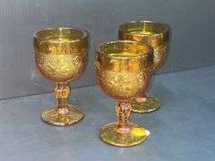 Q) Amber Glass - Indiana Glass Tiara - Cups