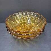 (Q) Amber Glass - Hazel-Atlas - Swirl Bowls