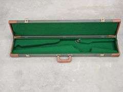 (AO) Green Canvas And Brown Leather Gun Case