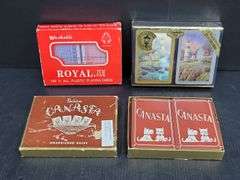 (Q) Vintage Playing Cards From Brands Including Hoyle, Royal JXM, Blackstone, Etc