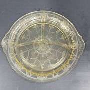 (Q) Yellow Depression Glass - Anchor Hocking Cameo Ballerina - Divided Plates